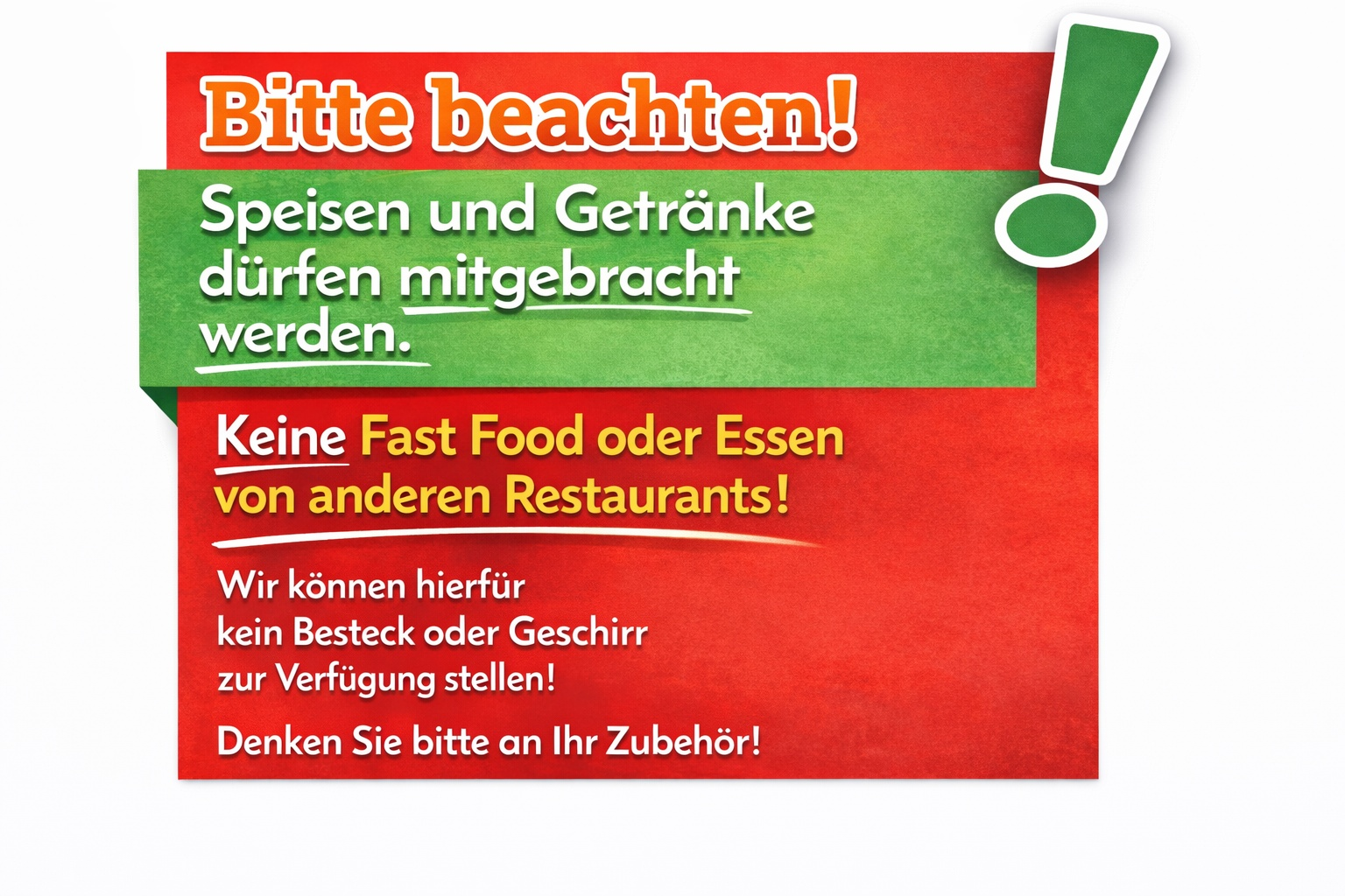 Kein fast Food